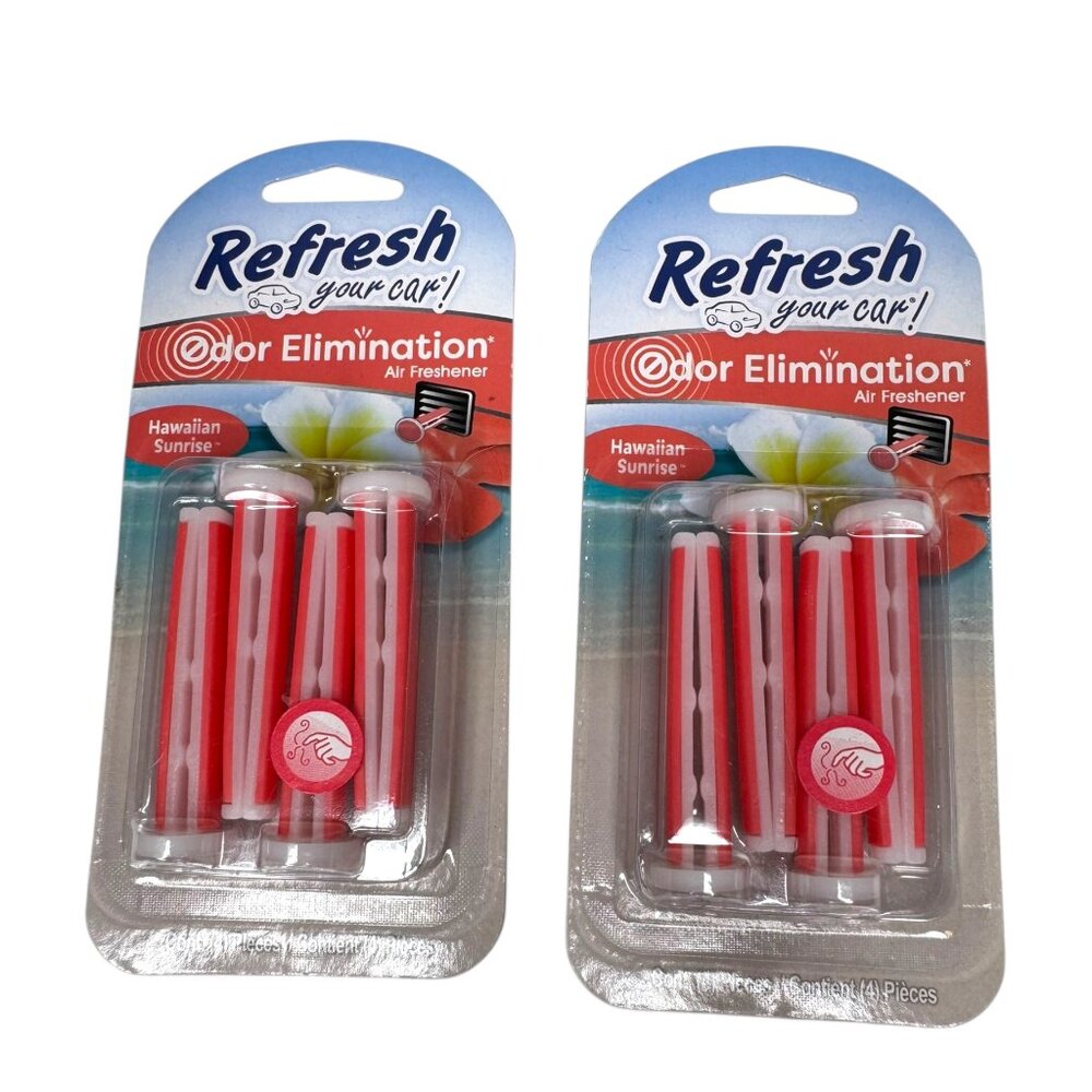Refresh Your Car Hawaiian Sunrise Odor Elimination, Eight Air Fresheners, Two Pa